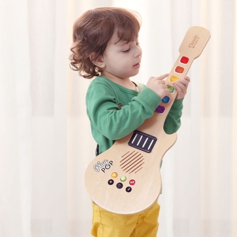 Guitare électronique en bois