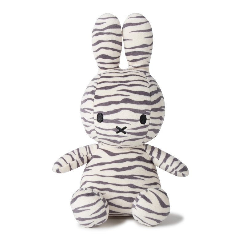 Lapin velvetine imprimés zèbre - 23cm