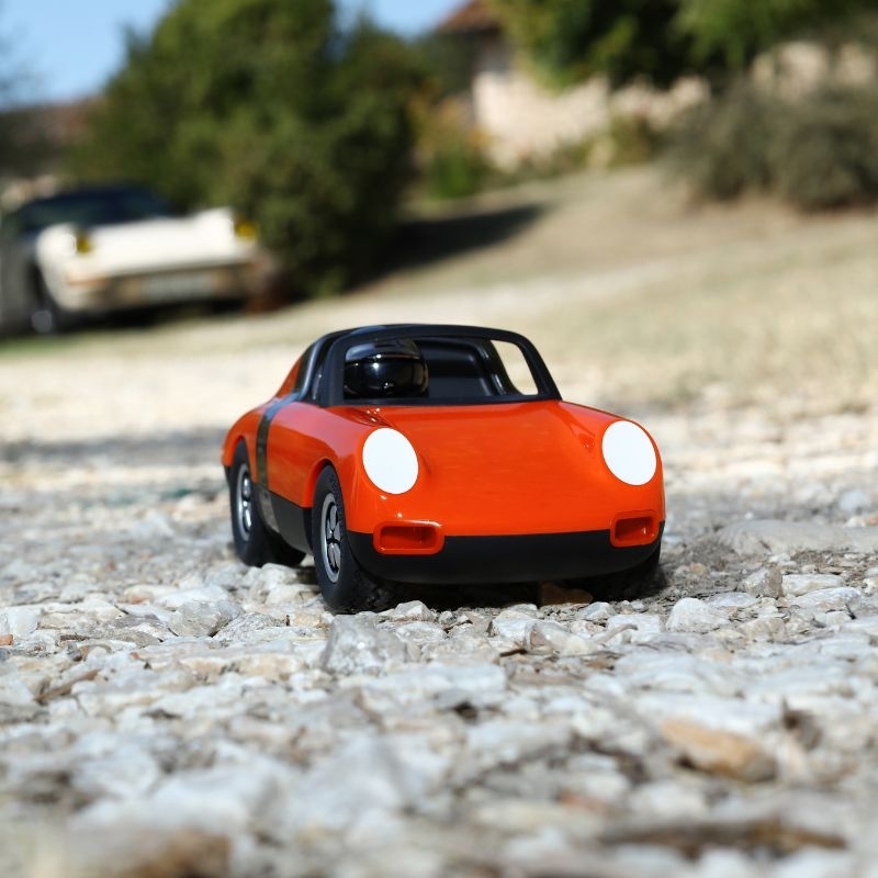 Voiture miniature vintage (Porsche Targa) - Orange - 17,5cm
