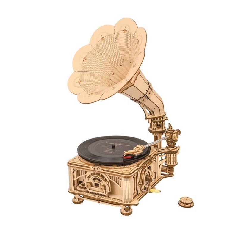 Maquettes 3D en bois - Gramophone (Manuel et éléctrique)