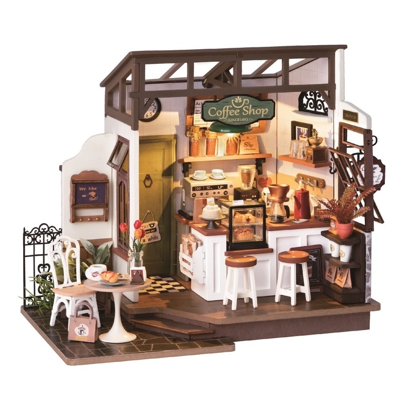 Maquettes 3D en bois - Maison Miniature - Café NO.17