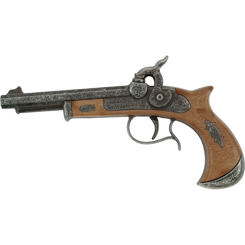 Pistolet de pirate Derringer - 1 coup - 21,5cm - Métal