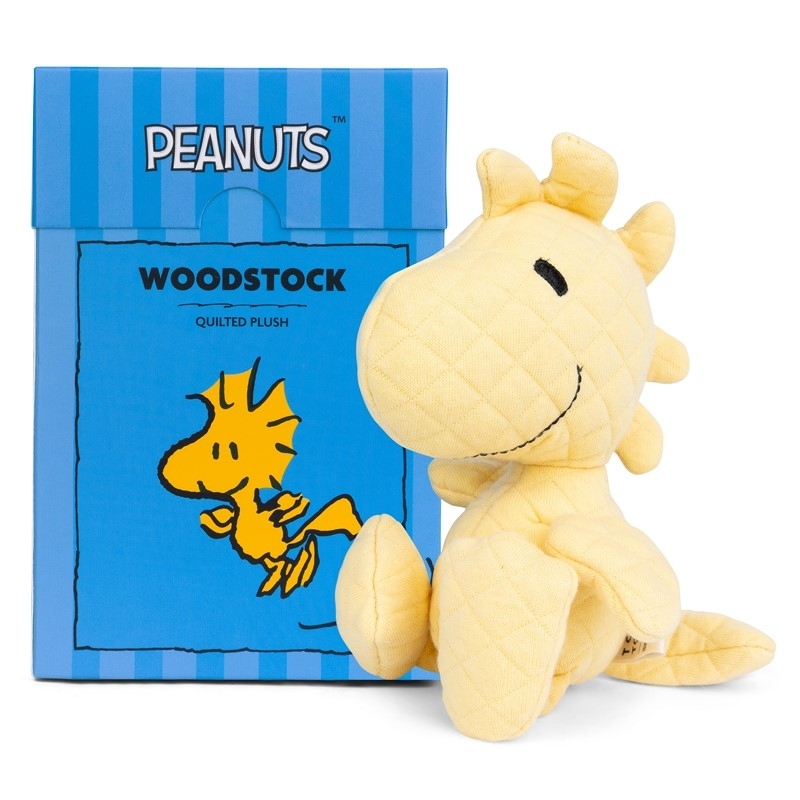 Peluche Woodstock matelassé jaune - Boîte cadeau - 15 cm