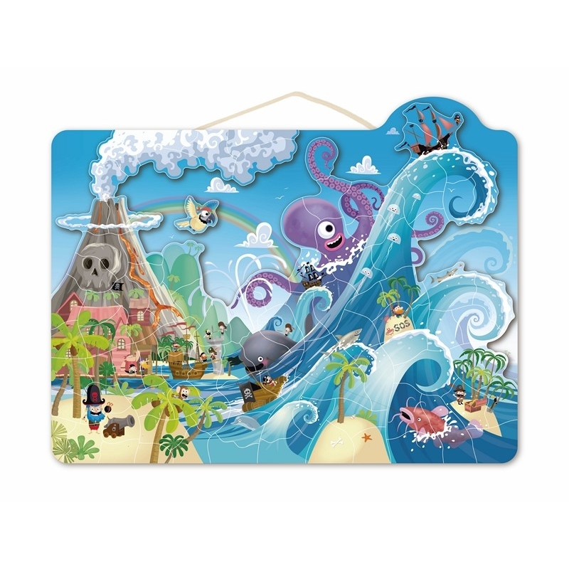 Puzzle magnétique - 100 pcs - Pirate - 42x33x1cm - 5a+