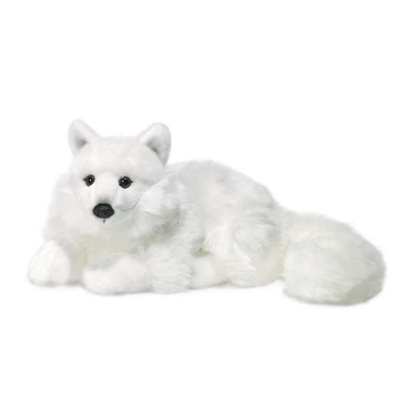 Peluche Renard des neiges couché - 25cm