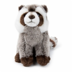 Peluche Raton laveur Noir et Blanc - 23 cm