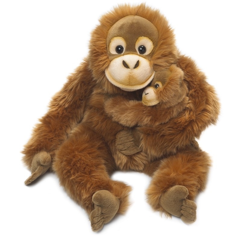 Peluche Maman Orang outang - 25cm avec bébé