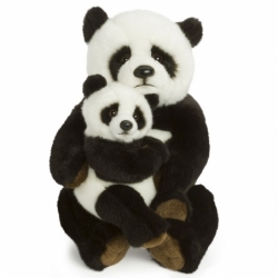 Peluche Maman Panda - 28cm avec bébé