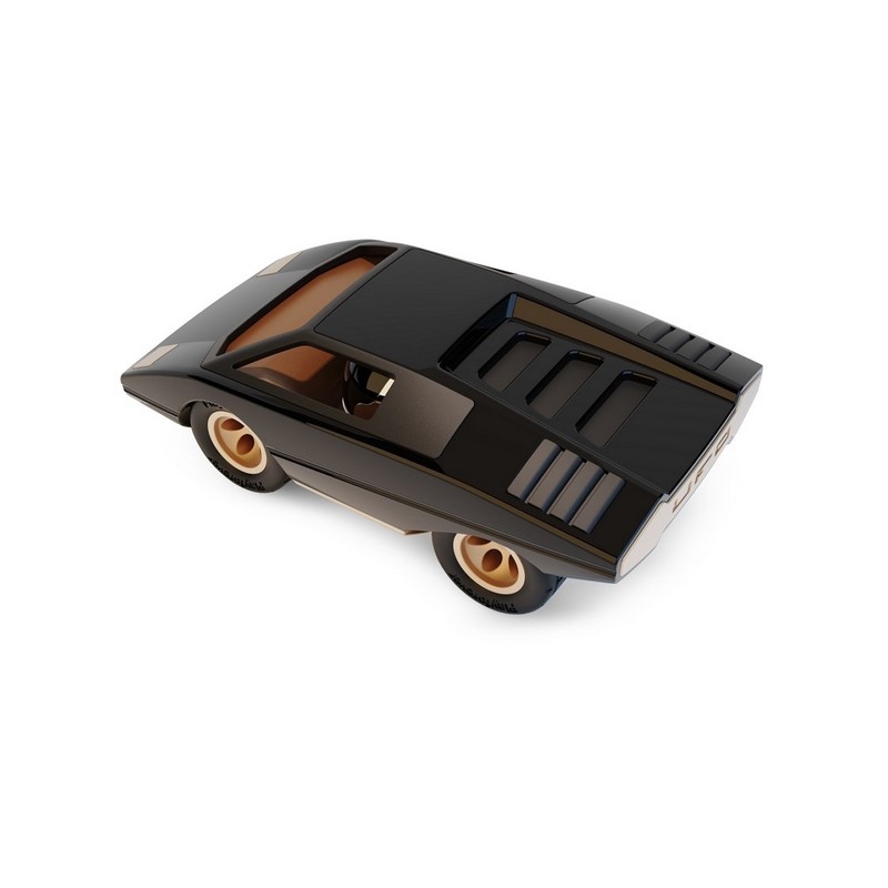 Voiture miniature vintage (Lamborghini Countach) - Noir - 17,6 cm