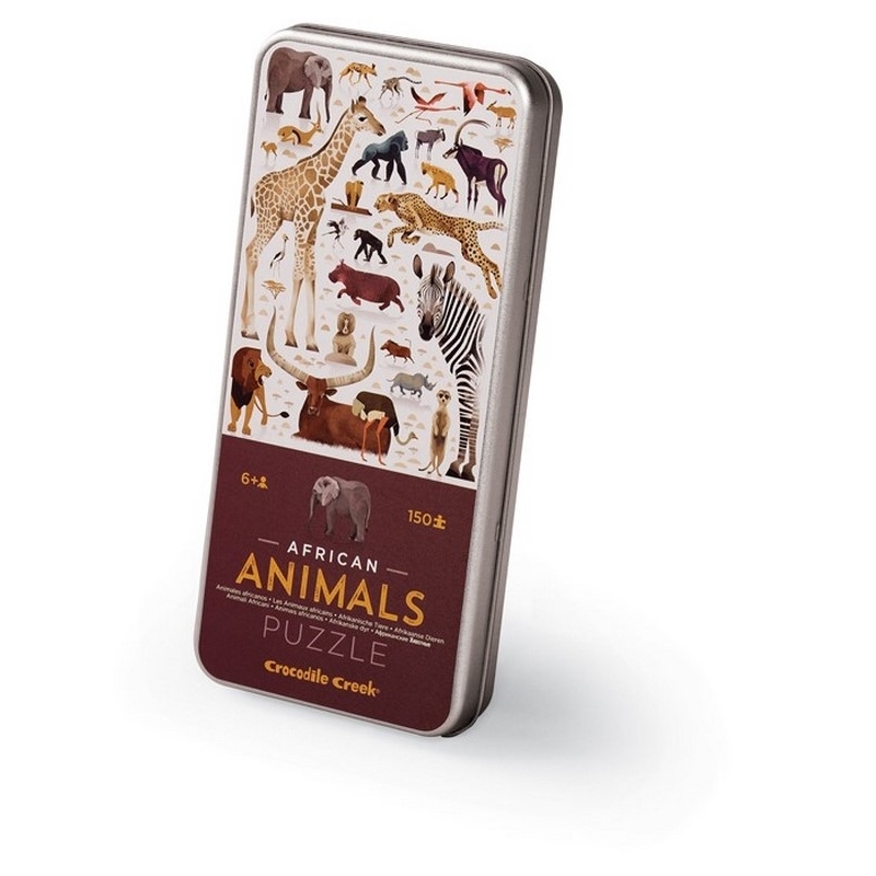 Puzzle boîte métal - 150 pcs - Les animaux d'afriques - 6a+