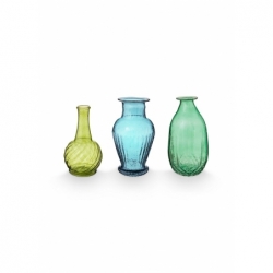 Set de 3 vases en verre - M - Vert