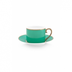 Paire tasse thé - Vert/Or - 220ml