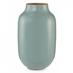 Mini vase métal ovale Bleu 14cm