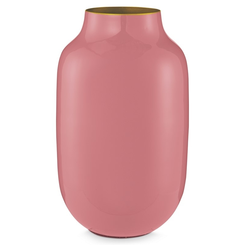 Mini vase métal ovale Rose 14cm