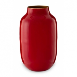 Vase métal ovale Blushing Birds Rouge - 30cm