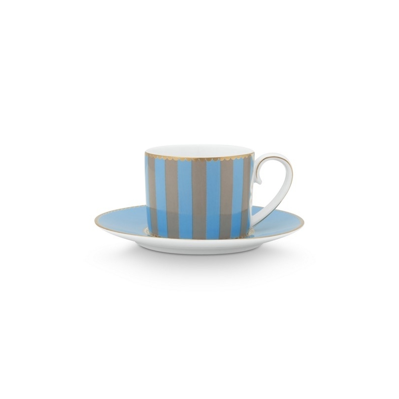 Paire tasse à café Love Birds - Bleu/Kaki - 125ml