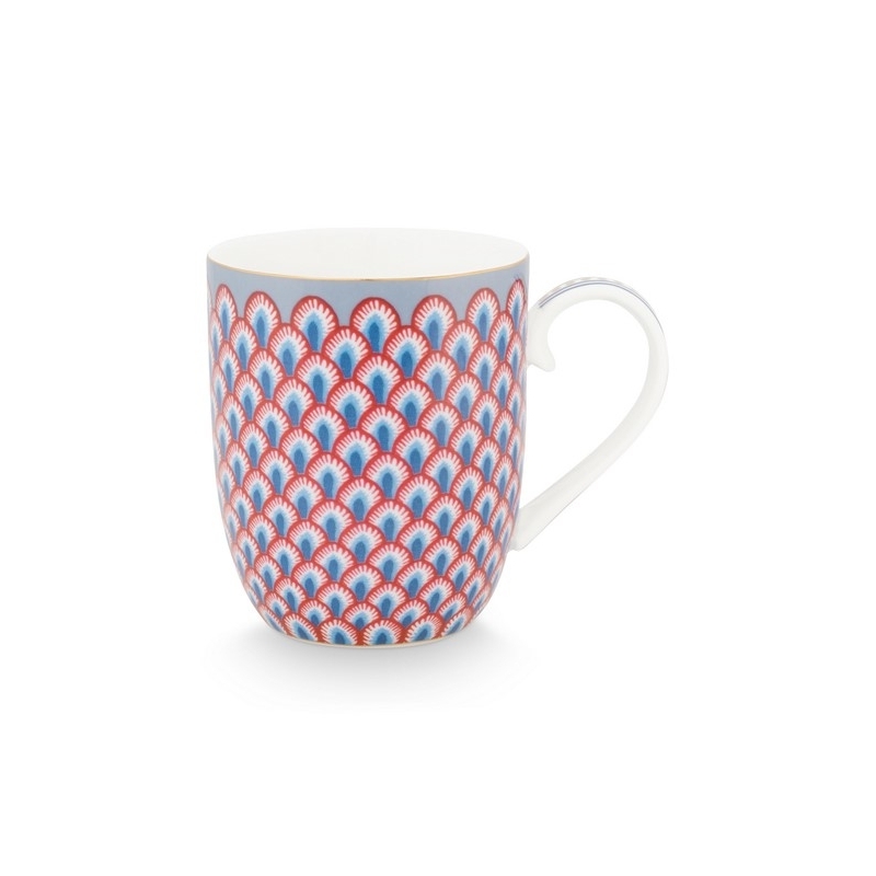 Petit mug Flower Festival Scallop Rouge-Bleu clair 145ml