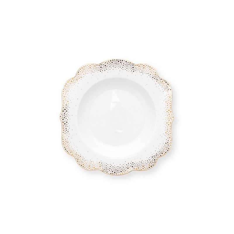 Assiette creuse - Royal Winter White - Blanc / Or - 23,5cm