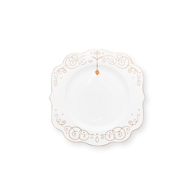 Assiette plate - Royal Winter White - Blanc / Or - 28cm