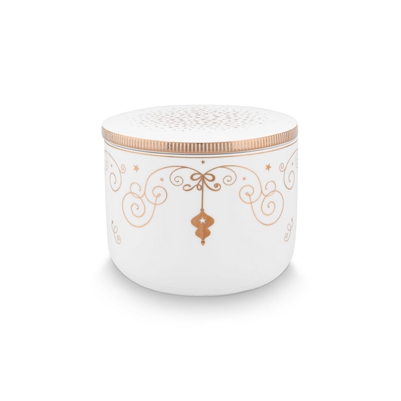 Candle Box - Royal Winter White - Blanc / Or -  11,7x9,6cm