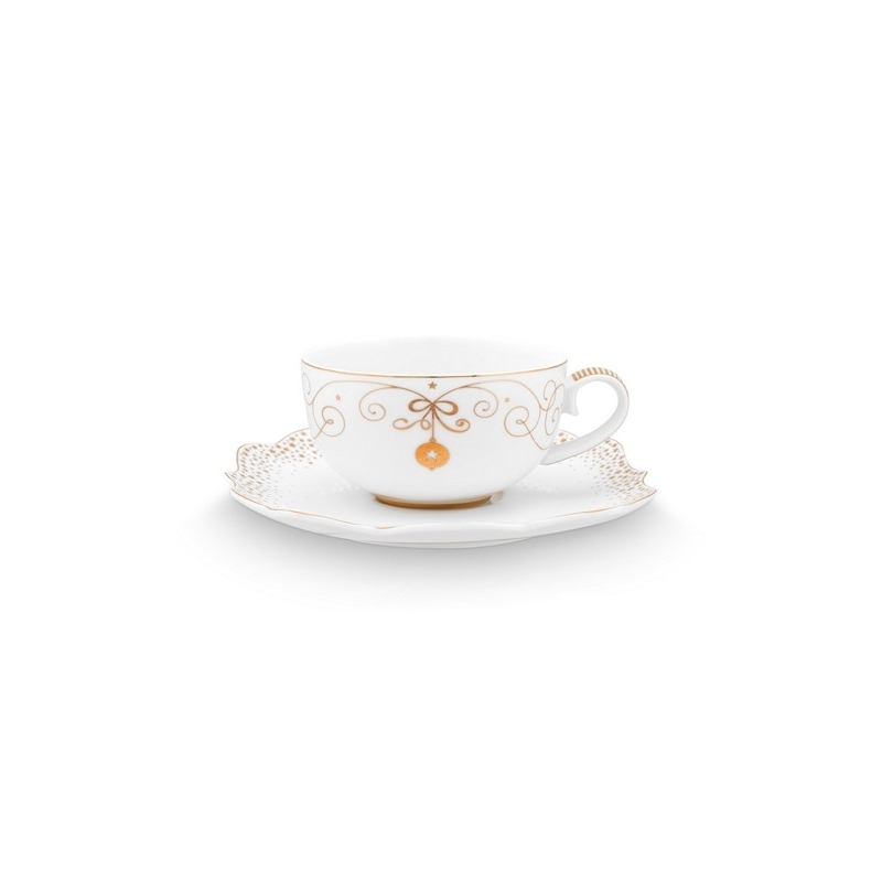 Paire tasse à thé - Royal Winter White - Blanc / Or - 225ml