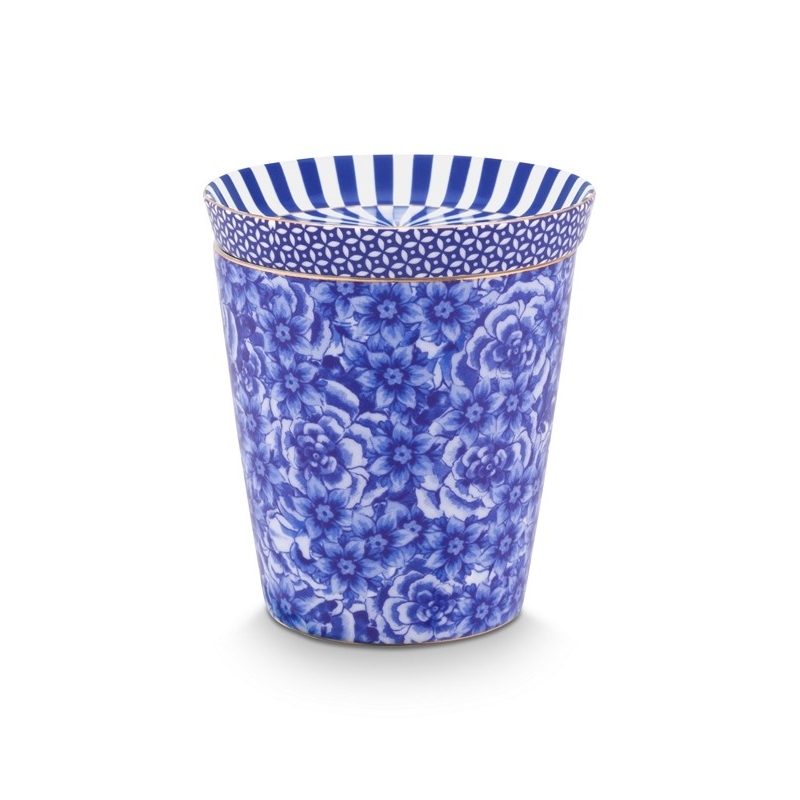 Set Mugs & Match - Petit mug sans anse & Repose sachet - Royal Flower - Bleu