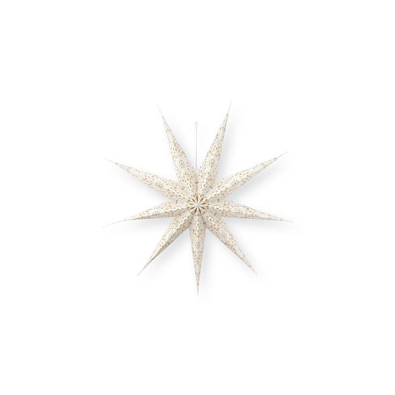 Suspension étoile en carton - Royal Winter White - Or - 110cm