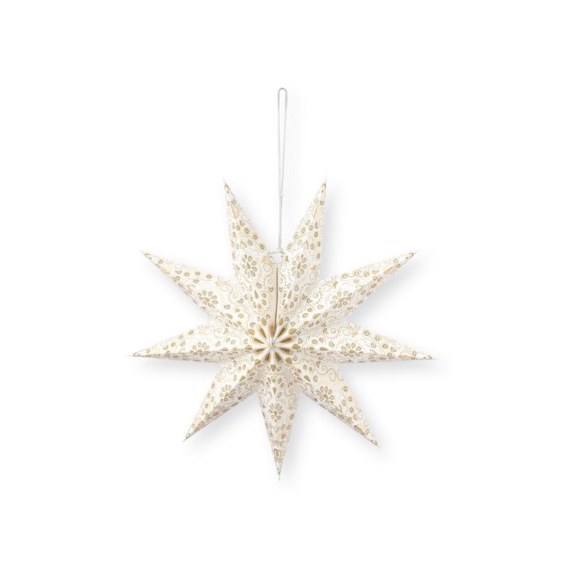 Suspension étoile en carton - Royal Winter White - Or - 60cm