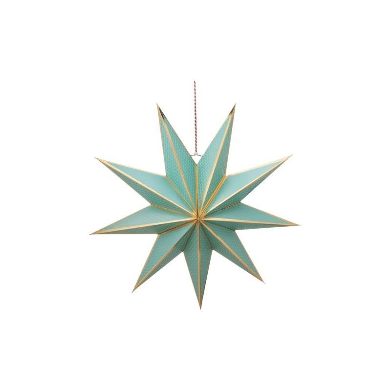 Suspension étoile en carton - Vert - 60cm