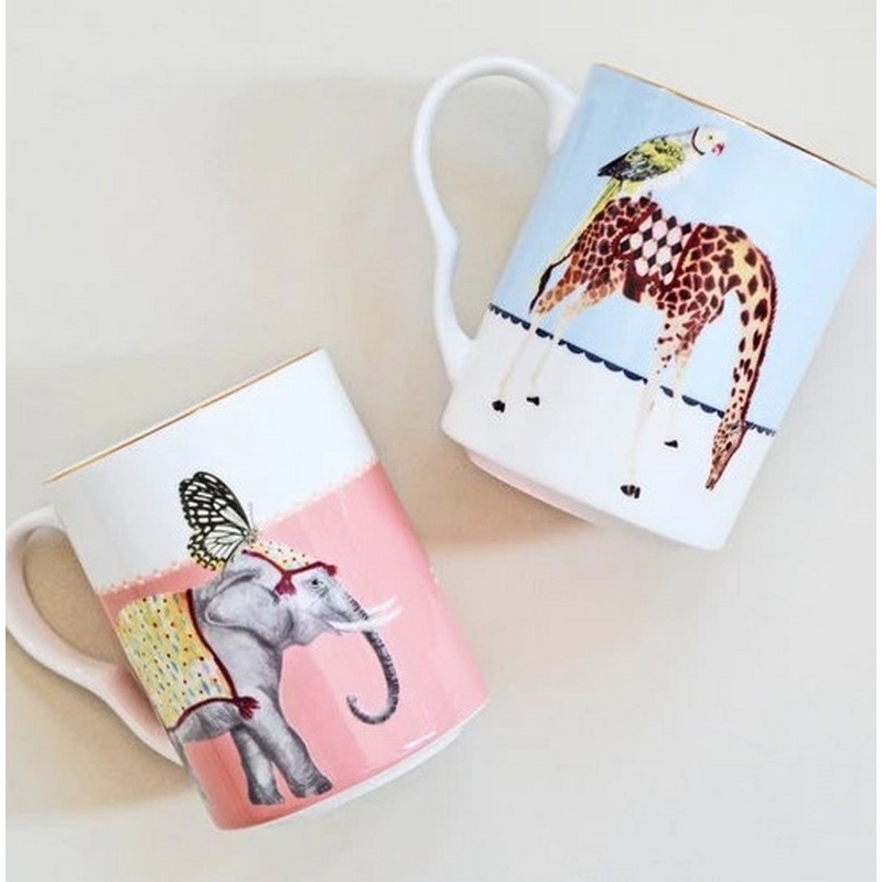 Carnival - Coffret 2 mugs 280ml - Eléphant et Girafe