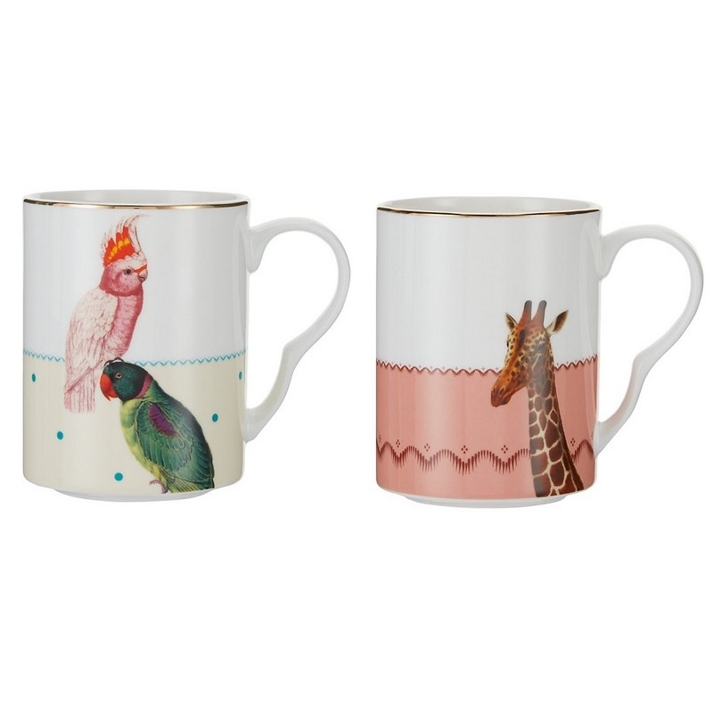 Coffret 2 mugs 280ml - Eléphant et Girafe