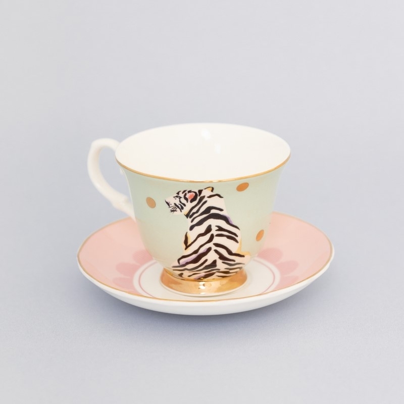 Coffret de 2 paires tasses thé 280ml Félins - Animal Magic