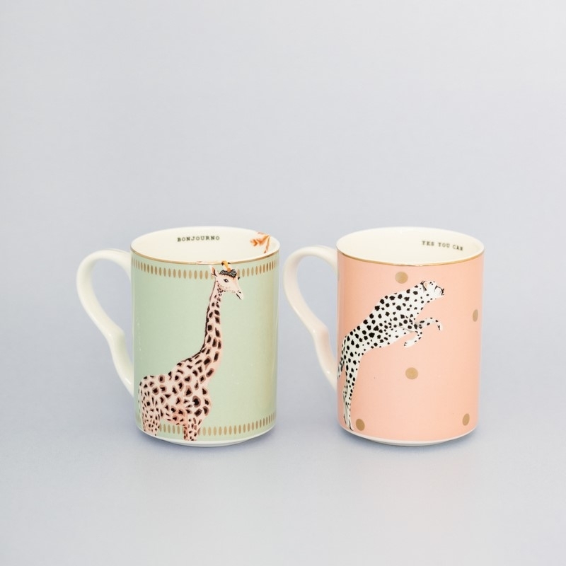 Carnival - Coffret 2 mugs 280ml - Guépard et Girafe