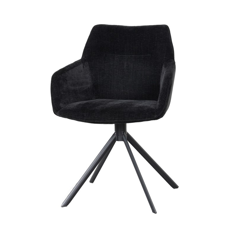 Chaise de salle à manger pivotante - Noir - 59x60x84cm
