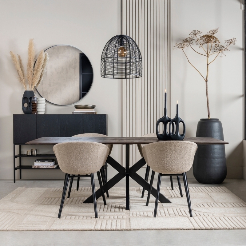 Table de salle à manger design - Bois de Noyer - 220X90X76cm