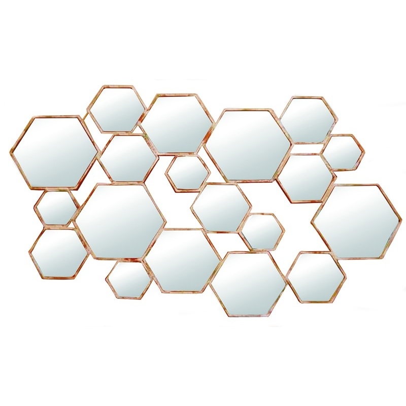 Miroir Hexagones - 130x82cm