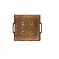 Bougeoir carré Alfeo de couleur cuivre - 39x29x5cm