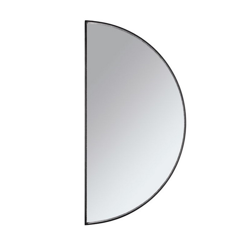 Miroir demi rond noir - 75x5x150cm