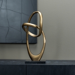 Sculpture ovale Loop or - 18x10x36cm