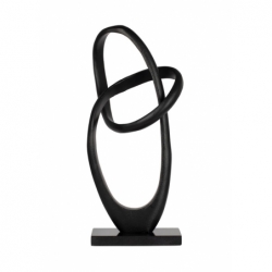 Sculpture ovale Loop noir - 18x10x36cm