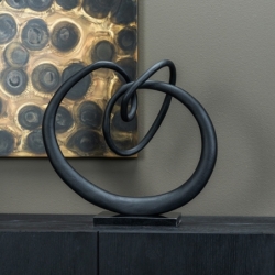 Sculpture ronde Loop noir - 38x13x36cm