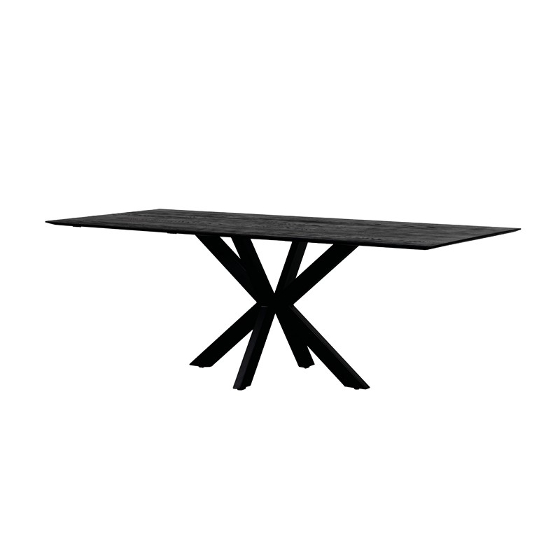 Table diner San Diego noir chêne - 220x90x76cm