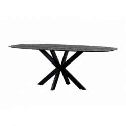 Table diner ovale Kinsley noir - 220x90x76cm