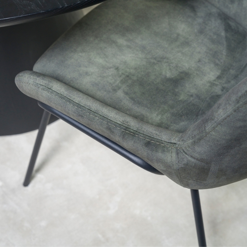 Chaise de salle à manger design - Gris/Vert - 59x68x84cm
