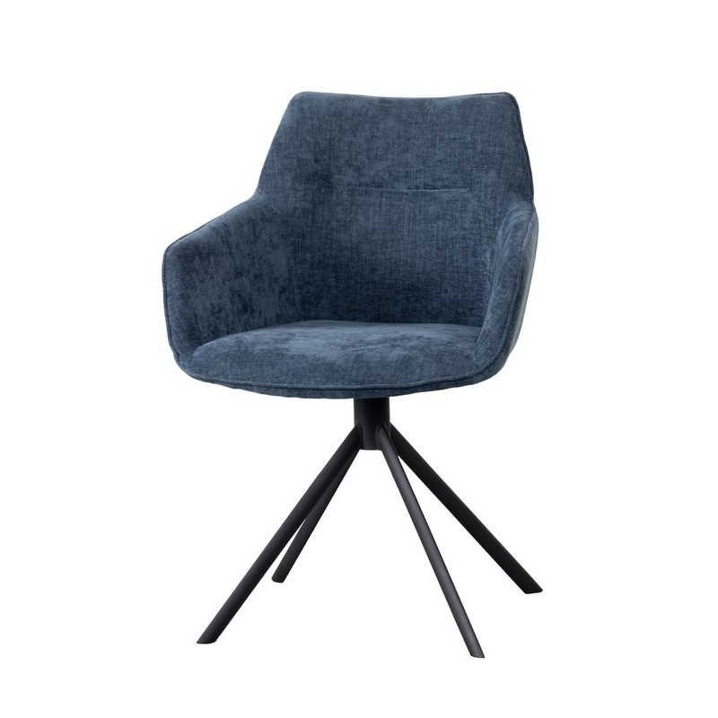 Chaise de salle à manger pivotante - Bleu - 59x60x84cm