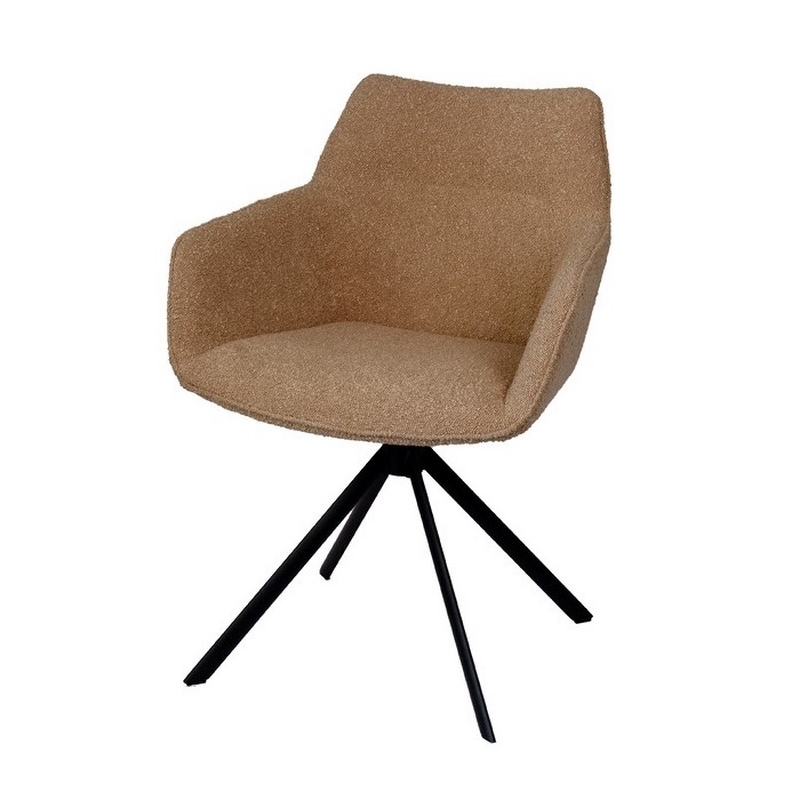 Chaise de salle à manger pivotante Boucle - Sable - 59x60x84cm