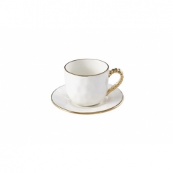 Tasse et sous-tasse - 10,8x10,8x6,4cm - GOLDEN...