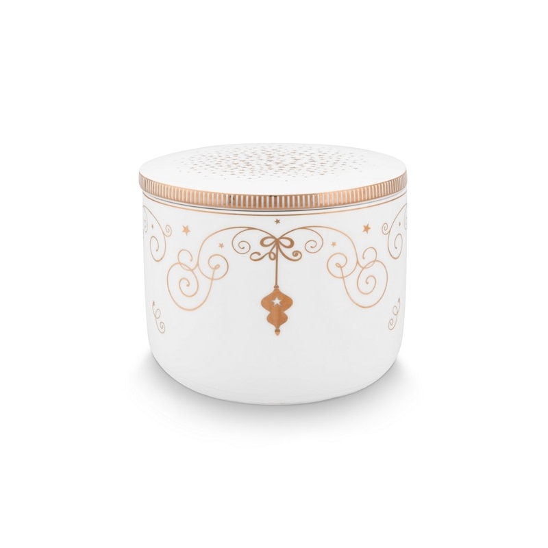 Candle Box - Royal Winter White - Blanc / Or -  11,7x9,6cm
