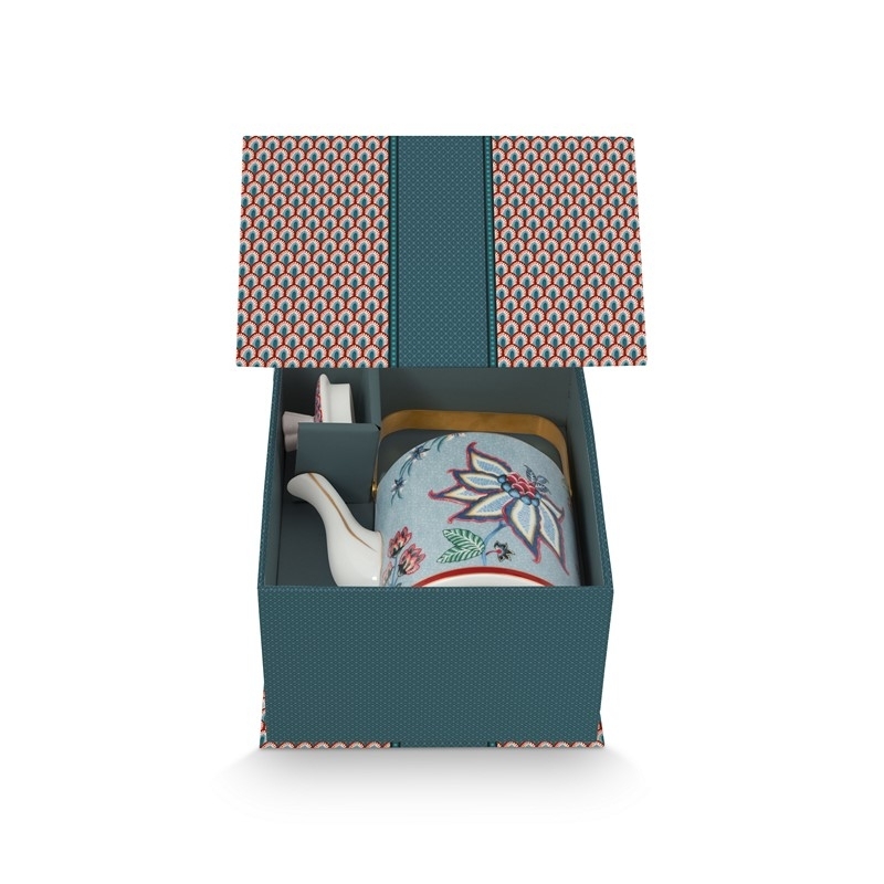 Coffret Cadeau Théière - Oriental Flower Festival - Bleu - 1L