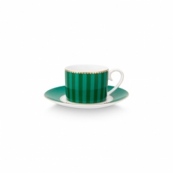 Paire tasse à café Love Birds Emeraude/Vert -...